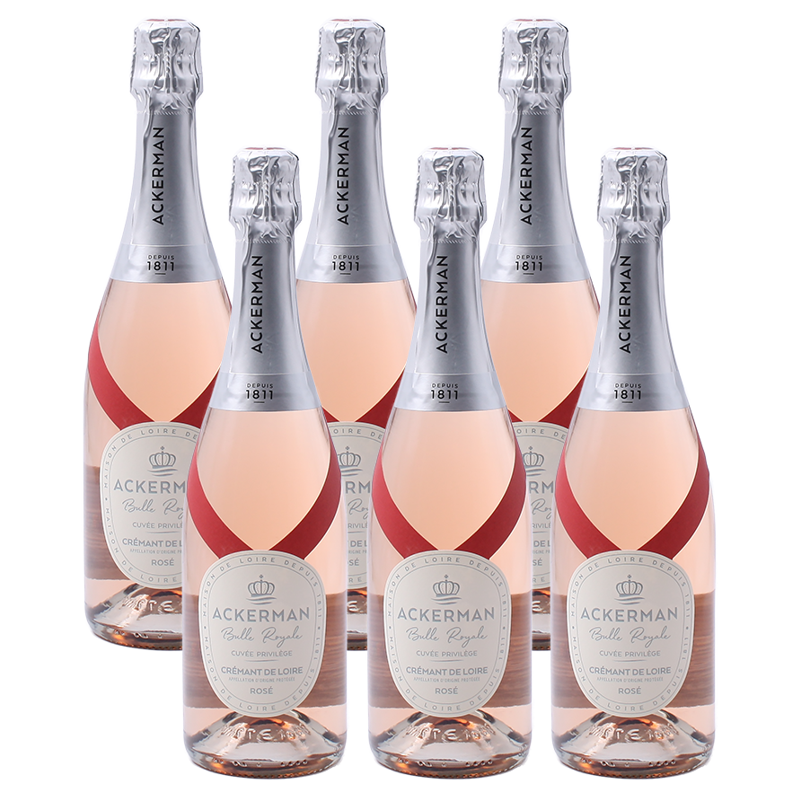 6er-Sparpaket Ackerman Crémant de Loire Bulle Royale Cuvée Privilège Rosé Brut AOP